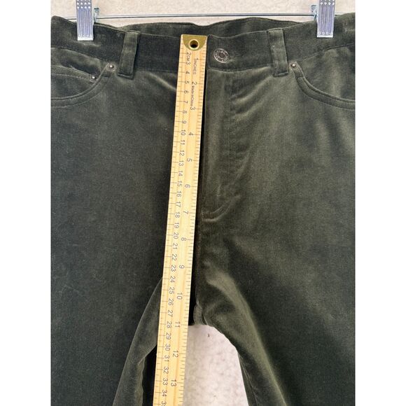 LRL Ralph Lauren Jeans Co Green Velvet Pants Women Stretch Straight Leg Size 4P - Picture 4 of 9